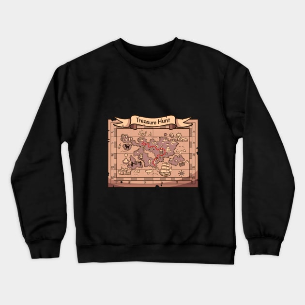 Treasure Map Crewneck Sweatshirt by TheMaskedTooner